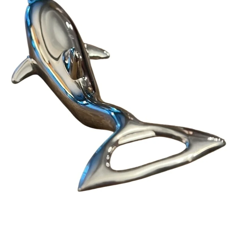 Dolphin Bottle‎ Opener Silver Plated Nautical Barware Kitchen Decor Mid Century